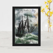 De Kaart van oom Vaderdag met Schip op de Oceaan (Gele Bloem)