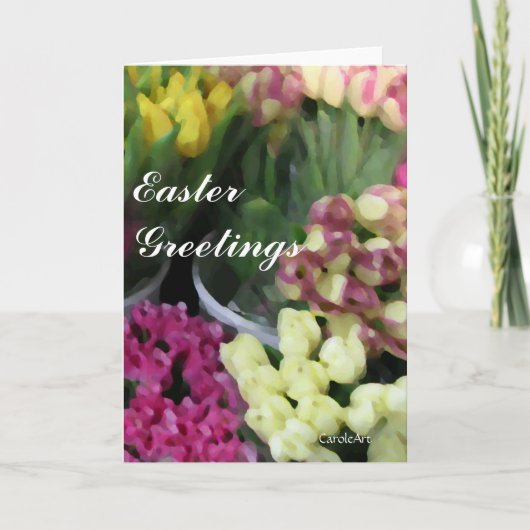 De kaart van Pasen van de Boeketten van de tulp (Voorkant)