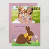 De Kaart van Pasen van de Foto van het Konijntje (Voorkant / Achterkant)