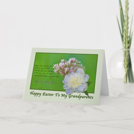 De Kaart van Pasen van de grootouder met Bloemen (Voorkant)