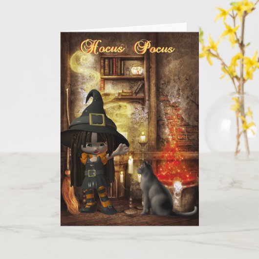 De Kaart van Pocus Halloween van Hocus (Gele Bloem)
