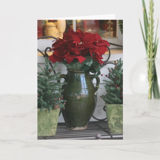 De kaart van Poinsetta van Kerstmis (Voorkant)