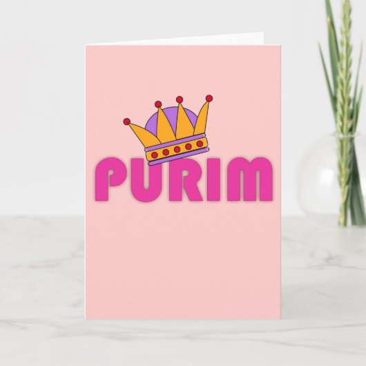 De kaart van Purim met kroon (Voorkant)