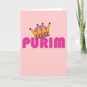 De kaart van Purim met kroon