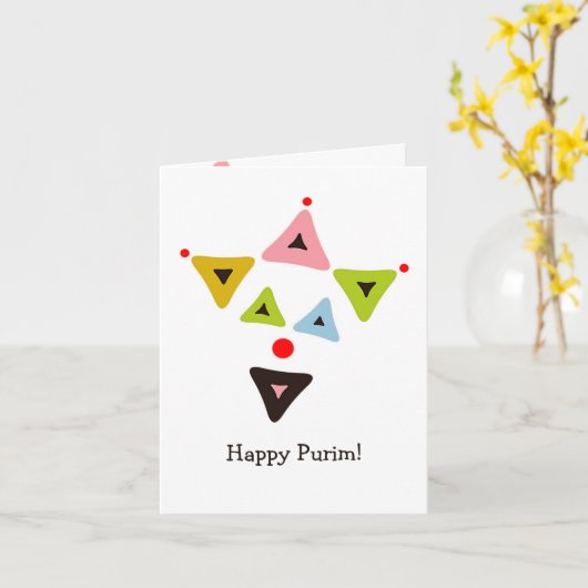 De Kaart van Purim van de Clown van Hamantaschen (Gele Bloem)