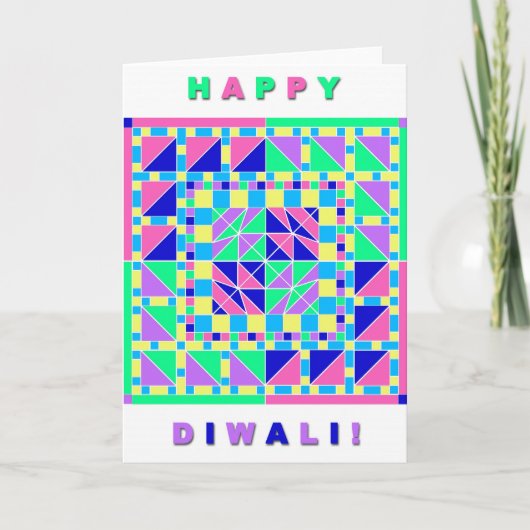De Kaart van Rangoli Diwali van de pastelkleur (Voorkant)