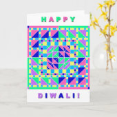 De Kaart van Rangoli Diwali van de pastelkleur (Gele Bloem)