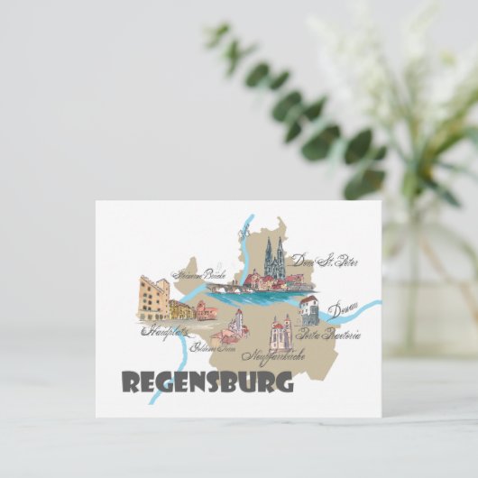 De kaart van Regensburg Duitsland (Staand voorkant)