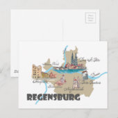 De kaart van Regensburg Duitsland (Voorkant / Achterkant)