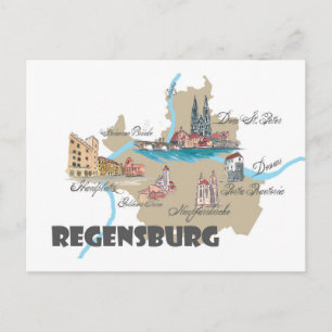 De kaart van Regensburg Duitsland