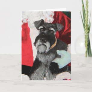 De kaart van Schnauzer van Kerstmis