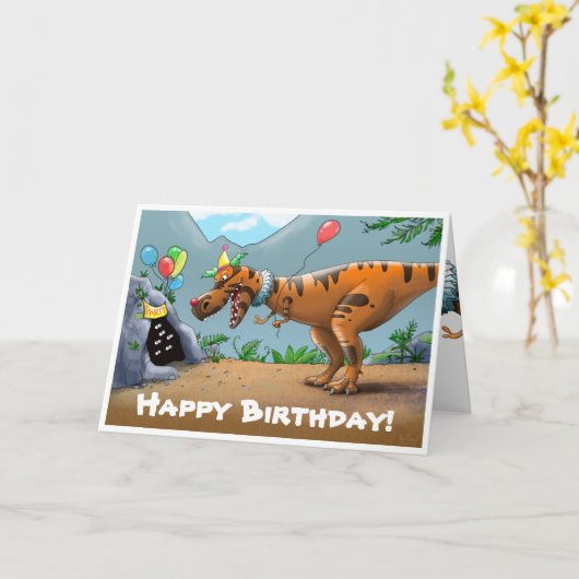 De Kaart van t-Rex Birtday (Gele Bloem)