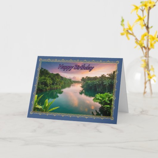 De Kaart van Tropical River Man (Gele Bloem)