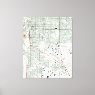 De Kaart van Tucson Arizona (1992) Canvas Afdruk