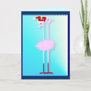 De Kaart van twee Flamingo's van Kerstmis
