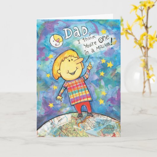 De kaart van vaderdag (Gele Bloem)