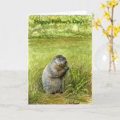 De kaart van vaderdag groundhog (Gele Bloem)