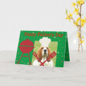 De Kaart van vaderdag met Basset Chef-kok (Gele Bloem)