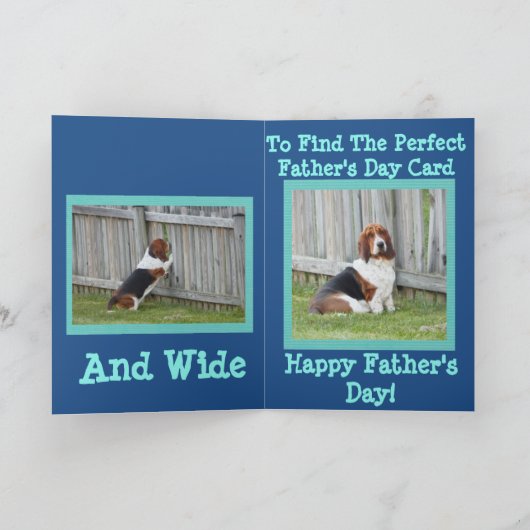 De Kaart van vaderdag met Basset Hound (Binnen)