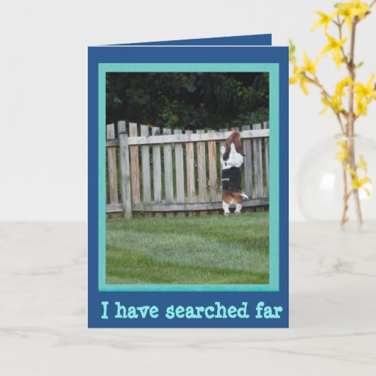 De Kaart van vaderdag met Basset Hound (Gele Bloem)