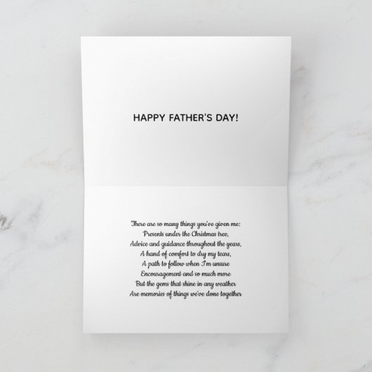 De Kaart van vaderdag met gedicht (Binnen)