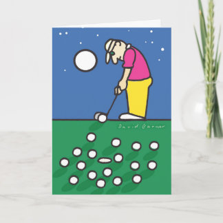 De kaart van vaderdag met golfspelerillustratie