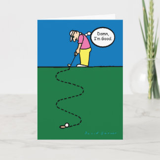 De kaart van vaderdag met golfspelerillustratie