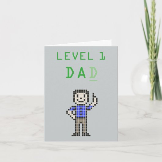 de Kaart van Vaderdag Papa van de met 8 bits van (Voorkant)