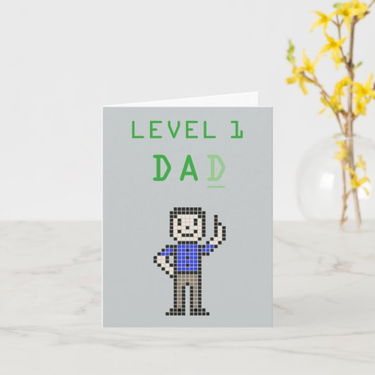 de Kaart van Vaderdag Papa van de met 8 bits van (Gele Bloem)