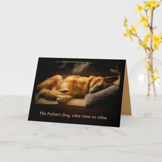 De Kaart van Vaderdag van de Duitse herder (Gele Bloem)