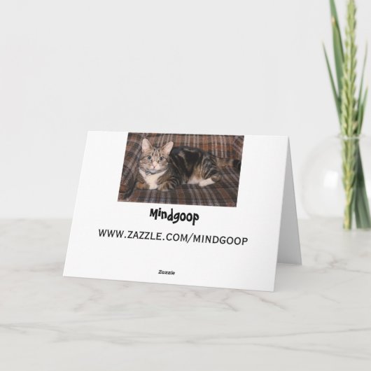 de kaart van Vaderdag van de gestreepte katkat (Achterkant)