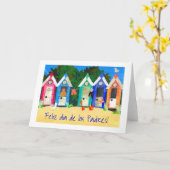 De Kaart van Vaderdag van de Hutten van het strand (Gele Bloem)