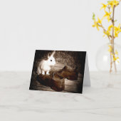 De Kaart van Vaderdag van het konijn (Gele Bloem)