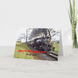 De kaart van vaderdag, voor Zoon, stoomtrein