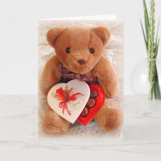 De Kaart van Valentijn van de teddybeer--Liefde u (Voorkant)