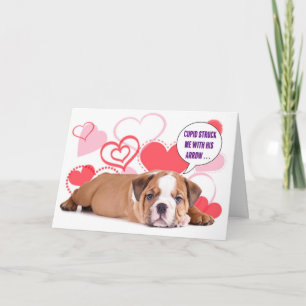 De Kaart van Valentijn van het Puppy van de buldog