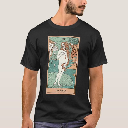 De Kaart van Venus Tarot geboorte van Venus Graphi T-shirt (Voorkant)