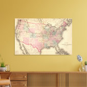 De Kaart van Verenigde Staten met Pony Uitdrukkeli Canvas Afdruk (Insitu (Woonkamer))