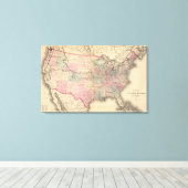 De Kaart van Verenigde Staten met Pony Uitdrukkeli Canvas Afdruk (Insitu (Houten vloer))