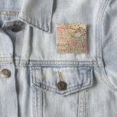 De Kaart van Verenigde Staten met Pony Uitdrukkeli Vierkante Button 5,1 Cm (In situ)