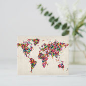 De Kaart van vlinders van de Wereldkaart (Staand voorkant)