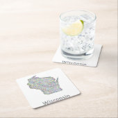 De kaart van Wisconsin Kartonnen Onderzetters (Insitu)