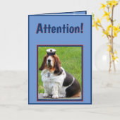 De Kaart W/Basset van de verjaardag in het Pet van (Gele Bloem)