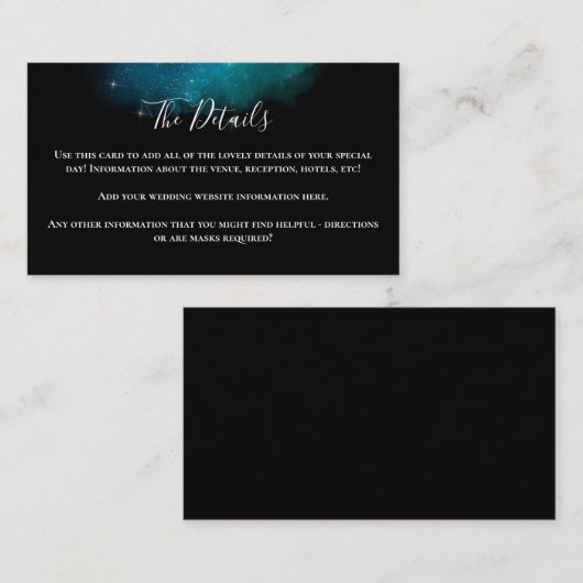 De kaarten met uitgelijnde bruiloft - details (Voorkant / Achterkant)