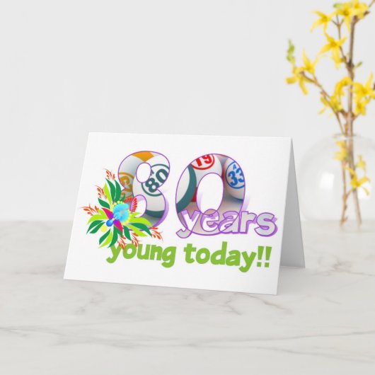 De kaarten van Bingo - 80ste verjaardag (Gele Bloem)