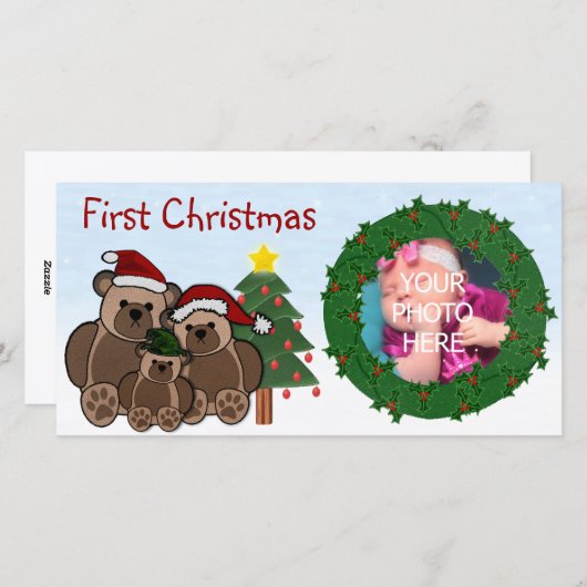 De Kaarten van de Foto van eerste Kerstmis (Voorkant / Achterkant)