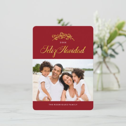De Kaarten van de Foto van Navidad van Feliz (Staand voorkant)