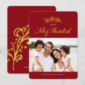 De Kaarten van de Foto van Navidad van Feliz (Voorkant / Achterkant)