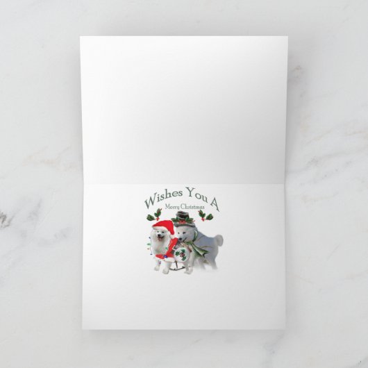 De Kaarten van de Groeten van Kerstmis van Samoyed (Binnen)