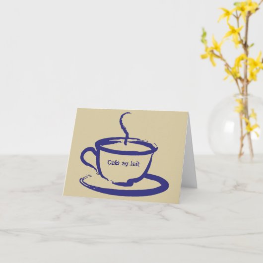 De Kaarten van de Nota van Au Lait van de koffie (Gele Bloem)